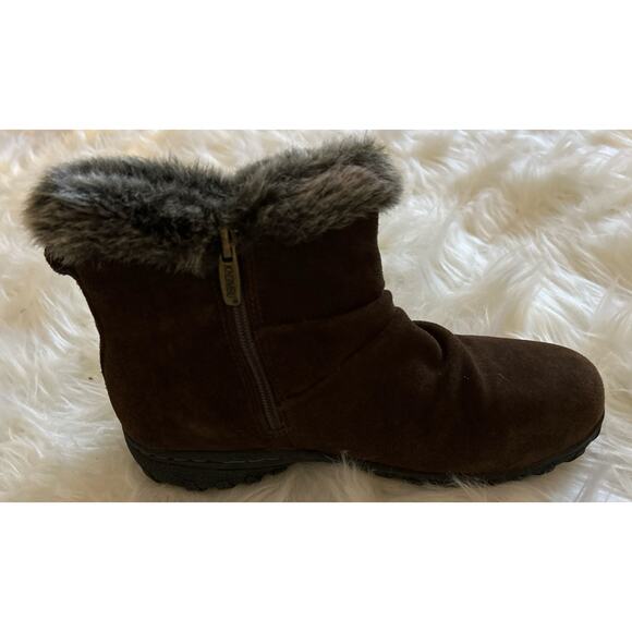 Khombu LINDSEY All Seasons Brown Suede Boots Sz 8 Water Repellent Women’s Buckle - Picture 3 of 12